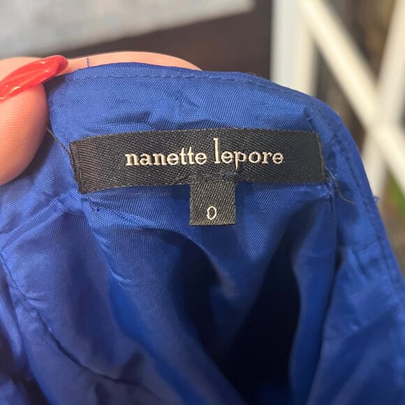 Nanette Lepore Blue Ruffle Pencil Skirt size 0 - Picture 7 of 7